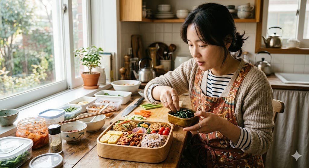 건강한-도시락-준비하는-손